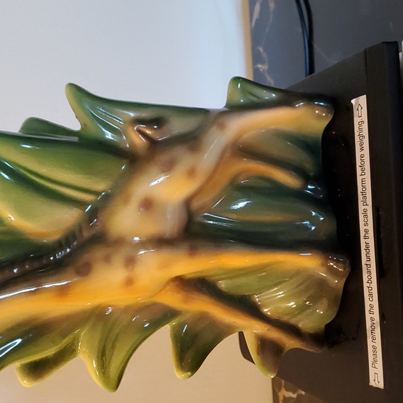 Vintage Giraffe with 🌴 Tropical Palm Ceramic Planter & Vase - Picture 14 of 16